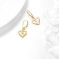 wholesale 14K Solid Heart with Cross and Cubic Zirconia Drop Earrings for Women-0-5