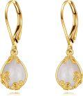 wholesale 14K Gold Teardrop Moonstone Filigree Dangle Earring for Women's Fashion s-0-0