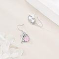 wholesale 925 Sterling Silver Heart-Shaped Moonstone Cat Dangle Earrings for Women - Adorable Stud  Idea-0-7