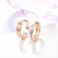 wholesale Rose Gold 925 Sterling Silver Opal Hoop Earrings - Hypoallergenic Minimalist  for Her-0-1