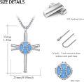 wholesale 925 Sterling Silver Blue Opal Baseball Bat Cross Pendant Necklaces for Men & Women-0-1