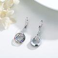 wholesale 925 Sterling Silver Round Celtic Knot Rainbow Crystal Drop Earrings-0-2