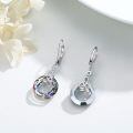 wholesale 925 Sterling Silver Round Celtic Knot Rainbow Crystal Drop Earrings-0-2
