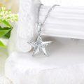 wholesale 925 Sterling Silver Lab-Grown Cubic Zirconia Star Pendant Necklace for Women-0-3