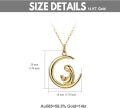 wholesale 14K Gold Dainty Mother & Child in Crescent Moon Pendant Necklaces Gifts for Women-0-4