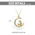 wholesale 14K Gold Dainty Mother & Child in Crescent Moon Pendant Necklaces Gifts for Women-0-4