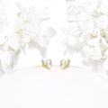 wholesale 14K Gold Pearl Hoop Earrings Minimalist Dainty Ear Cuff Gift for Her-0-2