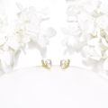 wholesale 14K Gold Pearl Hoop Earrings Minimalist Dainty Ear Cuff Gift for Her-0-2