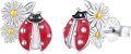 wholesale 925 Sterling Silver 925 Red Ladybug & Daisy Stud Earrings for Women Girls Holiday Gifts-0-0