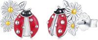 wholesale 925 Sterling Silver 925 Red Ladybug & Daisy Stud Earrings for Women Girls Holiday Gifts-Ladybug