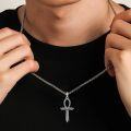 wholesale 925 Sterling Silver Winged Ankh Pendant Necklace  - Egyptian Coptic Cross s for Men & Women-0-2