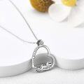 wholesale 925 Sterling Silver Lizard Heart Pendant Necklace with Cubic Zirconia Gifts for Women-0-2
