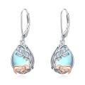 wholesale 925 Sterling Silver Rose Gold Sloth Blue Opal Teardrop Drop Earrings For Women-0-0