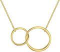 wholesale 14K Gold Interlocking Circles Mother Daughter Necklace - 14K Gold  Chain (16 + 2 inch)-0-0