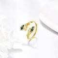 wholesale 14k Gold Branch Ring With Green Stones-0-4