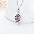 wholesale 925 Sterling Silver Purple Snake Charm Pendant Necklace-0-1