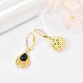 wholesale 925 Sterling Silver Teardrop Black Onyx Filigree Drop Earrings Gift for Women-0-5