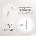 wholesale 925 Sterling Silver Moonstone Drop Earrings Zircon Leaf Design Platinum Plated-0-4