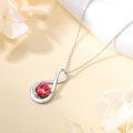 wholesale TOUPOP July Birthstone Necklace For Women Ruby Necklace Pendant 930 Sterling Silver Infinity Love Moon Jewelry Birthday Christmas Gifts For Women Mom Wife Girlfriend -0-4