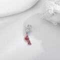 wholesale 925 Sterling Silver Red Enamel Cardinal Charm Pendant for Bracelets Necklaces s-0-2