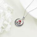 wholesale 925 Sterling Silver Red Toadstool Mushroom Pendant Necklace for Women-0-2