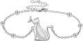 wholesale 925 Sterling Silver Cat Charm Bracelet with Stone Beads s for Women-0-0