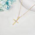 wholesale 14K Gold Cubic Zirconia Cross Pendant Necklace for Women Religious s-0-2