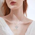 wholesale 925 Sterling Silver Dragonfly Awareness Ribbon Pendant Necklace Teal Enamel Gift For Women-0-4