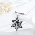 wholesale 925 Sterling Silver Compass Star Norse Viking Runes Pendant Necklace  for Men Women  47cm Chain Length-0-2