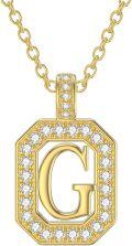 wholesale 14K Solid Gold Moissanite Initial Pendant Necklace A-Z 16 2mm Chain-0-0