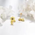 wholesale 925 Sterling Silver Sunflower Citrine Stud Earrings for Women-0-3