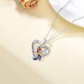 wholesale 925 Sterling Silver Parrot Heart Pendant Necklace with Engraved Message I am always with you - Mother's Day Gift for Her-0-1