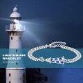 wholesale 925 Sterling Silver Red Enamel Light House Charm Bracelet for Women Travel Friendship Graduation Gift Jewelry-0-14