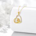 wholesale 14k Mother And Daughter Love Pendant Necklace Wholesale With Lab Diamond Accent-0-1