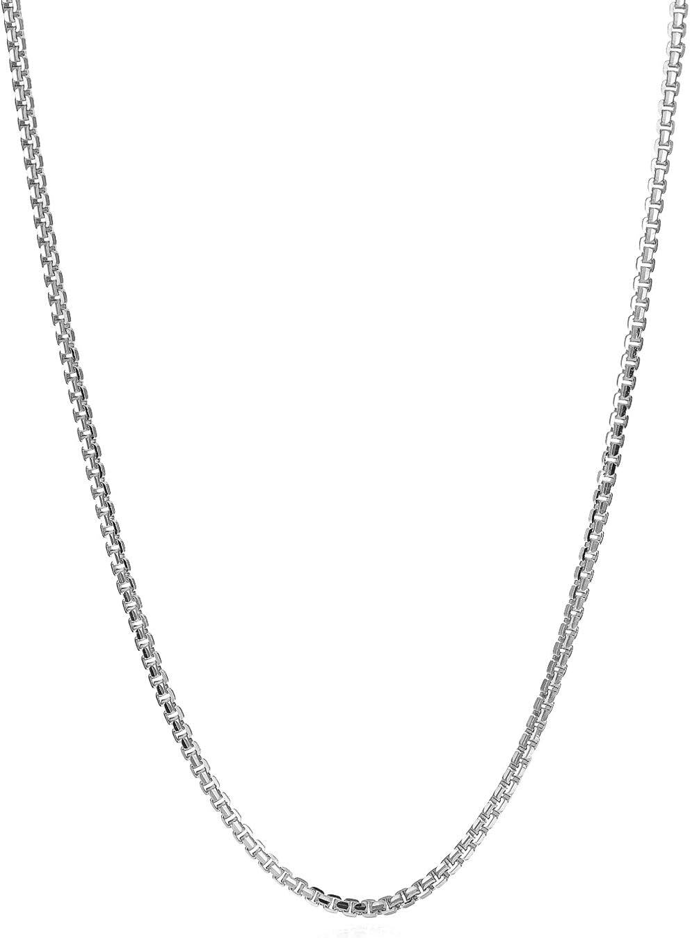 925 Sterling Silver Box Chain Necklace for Women - 20 Length 3MM Width Lobster Claw Clasp-0-3