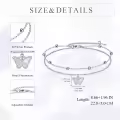 wholesale 925 Sterling Silver Butterfly Opal Charm Anklet with Beads and Lobster Clasp - Adjustable Size Foot Jewelry for Women Girls Gifts-0-3
