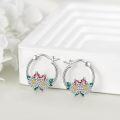 wholesale 925 Sterling Silver Ladybug Daisy Flower Hoop Earrings  for Girls and Women-0-2
