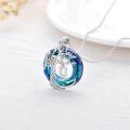 wholesale 925 Sterling Silver Blue Crystal Tree of Life Initial Necklace Family Letter Pendant Birthday Mother s Day Gifts for Her-0-34