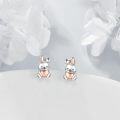 wholesale 925 Sterling Silver Pink Heart Rabbit Angel Stud Earrings  for Girls and Women-0-3