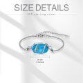 wholesale 925 Sterling Silver Blue Opalite Stone Cremation Urn Bracelet for Ashes Memory s for Women-0-15
