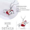 wholesale 925 Sterling Silver Christmas Santa Claus Dachshund Dog Heart Pendant Necklace-0-3