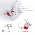 wholesale 925 Sterling Silver Christmas Santa Claus Dachshund Dog Heart Pendant Necklace-0-3