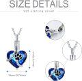wholesale 925 Sterling Silver Blue Austrian Crystal Paw Print Heart Cremation Jewelry Pendant with Chain and Funnel-0-3