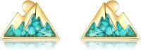 wholesale 14K Gold Turquoise Mountain Stud Earrings - Minimalist  for Women-Turquoise Mountain Earrings