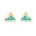 wholesale 14k Gold Turquoise Mountain Sun Stud Earrings For Women-0-0