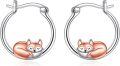 wholesale 925 Sterling Silver Hypoallergenic Sleeping Fox Huggie Hoop Earrings for Sensitive Ears-0-0