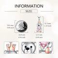 wholesale 925 Sterling Silver Teddy Bear Pendant Necklace with Pink Crystal Heart Animal s for Women-0-3