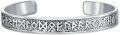 wholesale 925 Sterling Silver Metal Rune Design Adjustable Cuff Bracelet for Men & Women-0-0