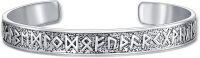 wholesale 925 Sterling Silver Metal Rune Design Adjustable Cuff Bracelet for Men & Women-Viking Rune A