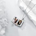 wholesale 925 Sterling Silver Cat Photo Locket Necklace With Crystals-0-4